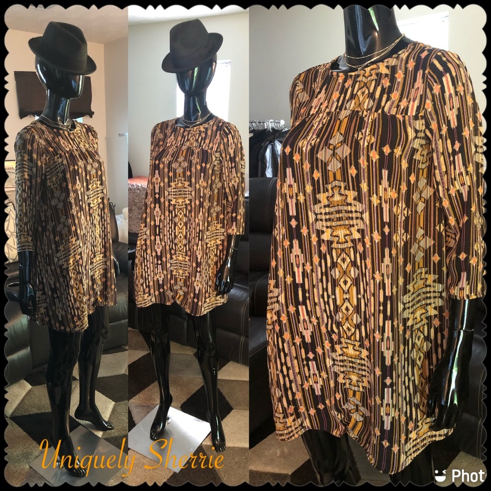 Coffee Multi-Color Brown Tunic/Dress - Picture 1 of 12
